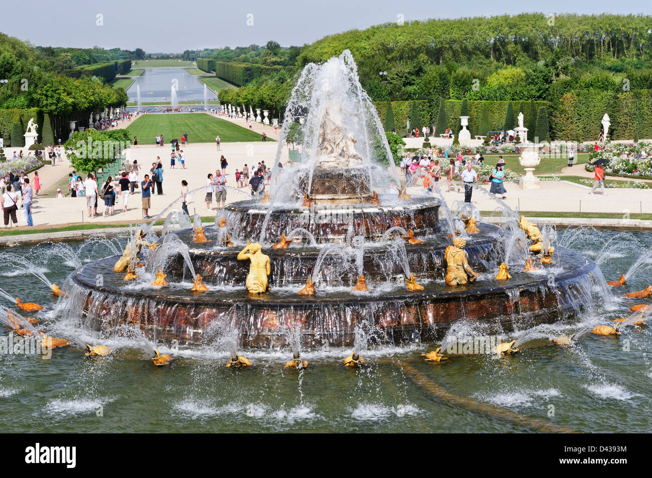 Water fountain at the Versailles gardens (Chateau Versailles), France