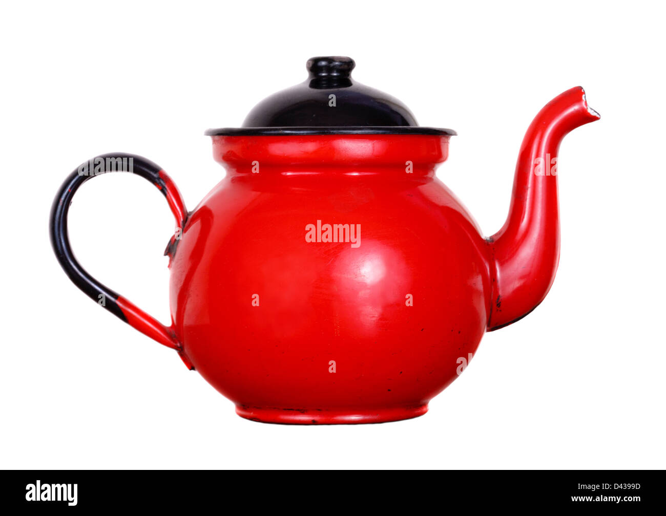 Red pot of tea Stock Photo