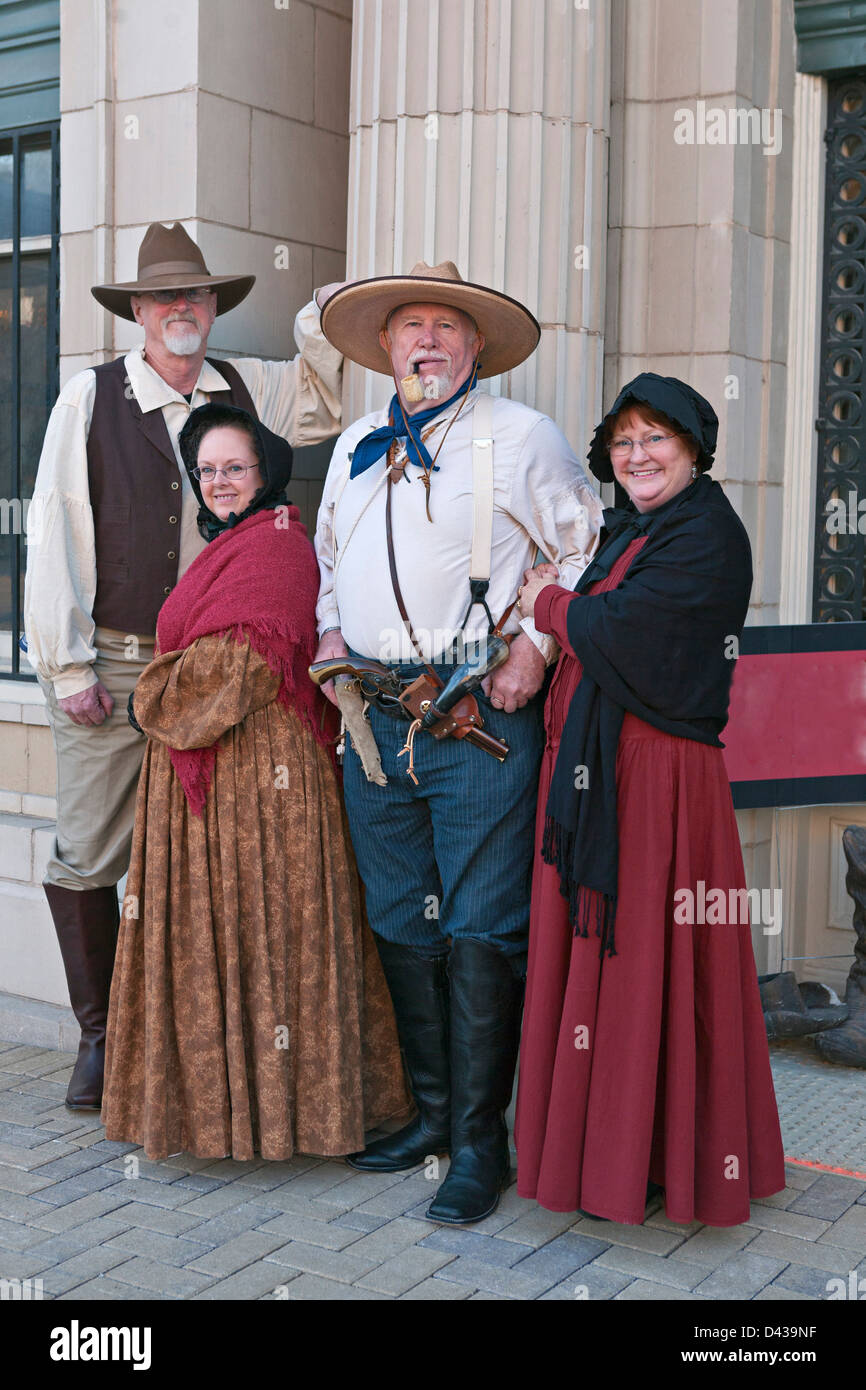 Men and women in typical American 1800s period western clothing Stock Photo  - Alamy