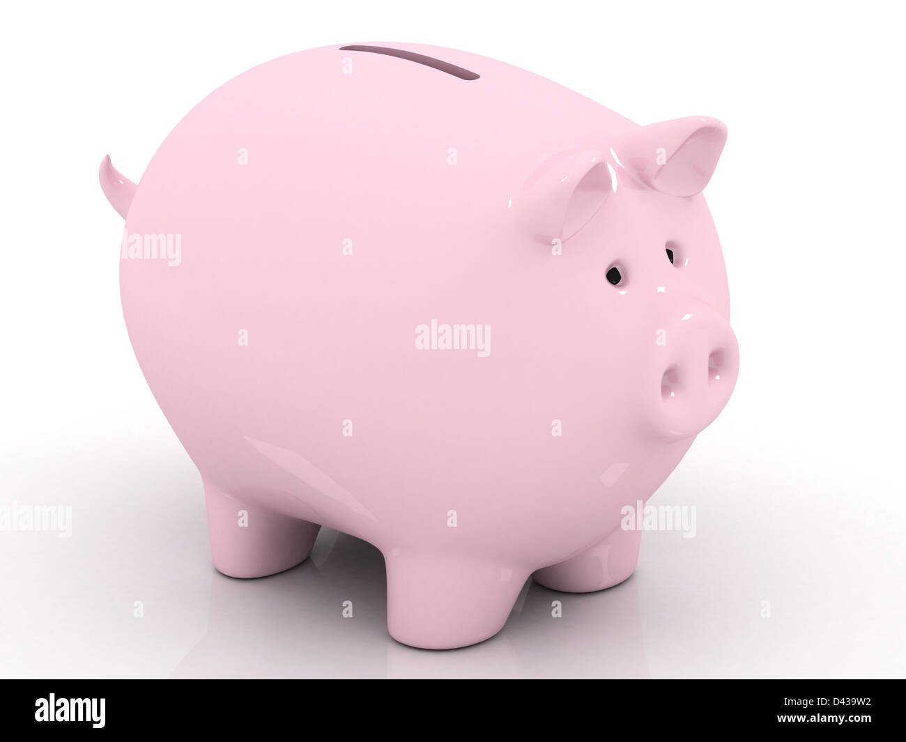 empty piggy bank on white background Stock Photo - Alamy