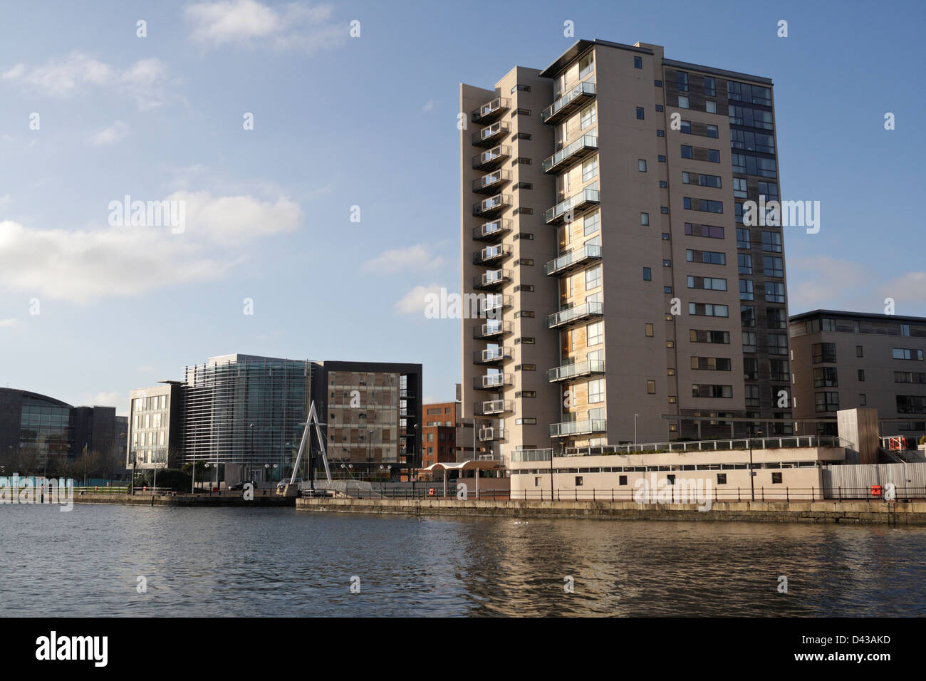 The Celestia Modern tower block of flats apartments in Cardiff Bay