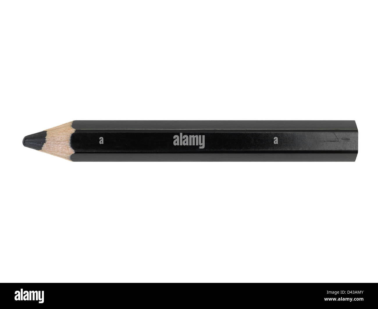 A black pencil isolated against a white background Stock Photo - Alamy