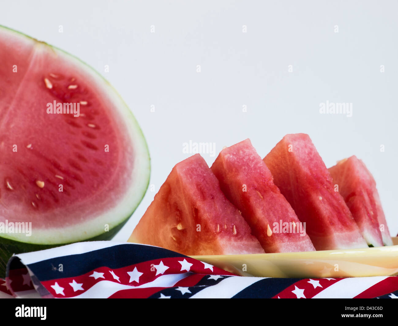Fresh slices of watermelon on white background Stock Photo - Alamy