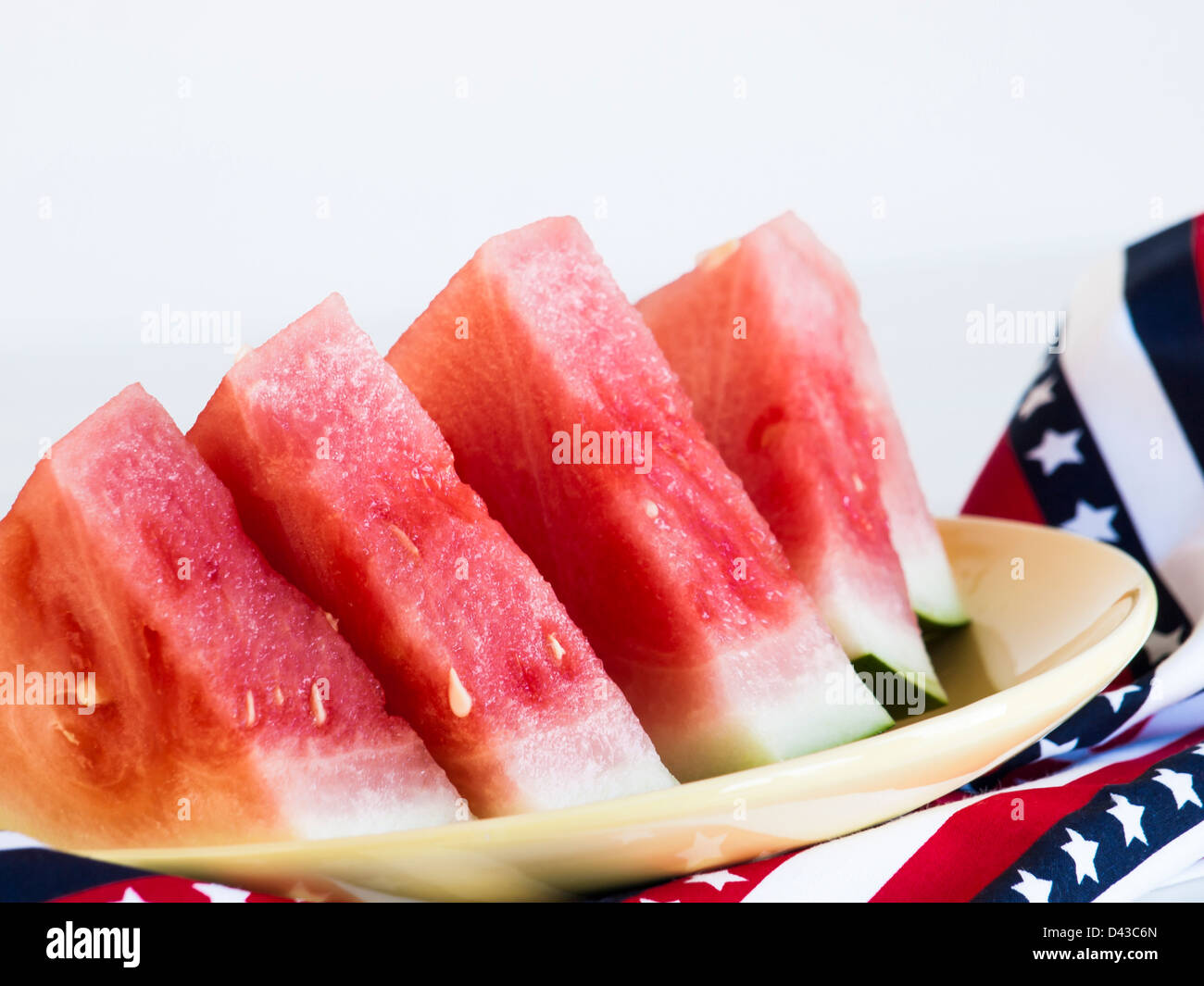 Fresh slices of watermelon on white background Stock Photo - Alamy