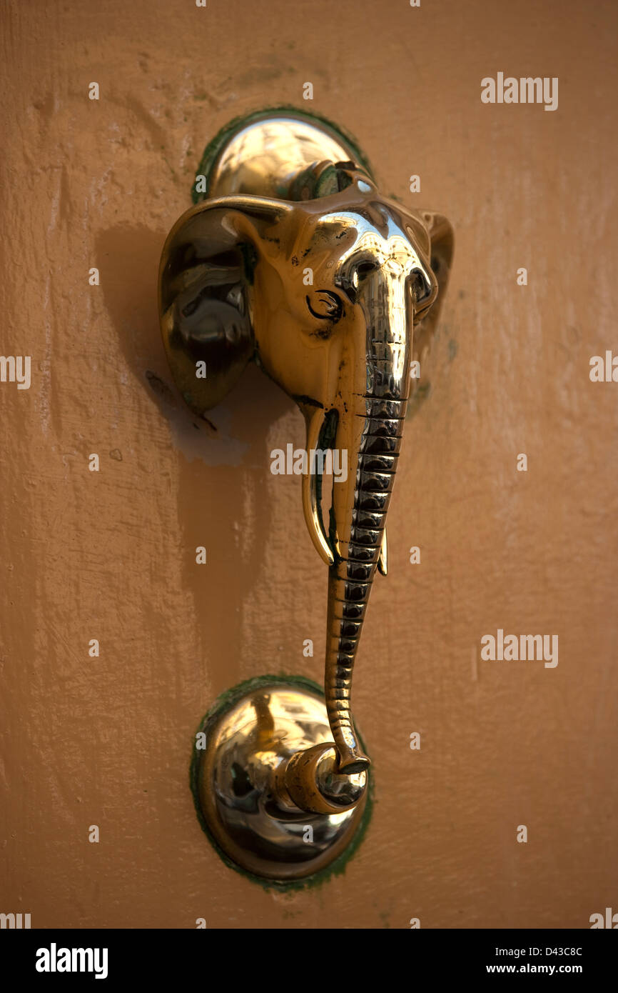 Elephant Shaped Ornate Door Knocker Valletta Malta Stock