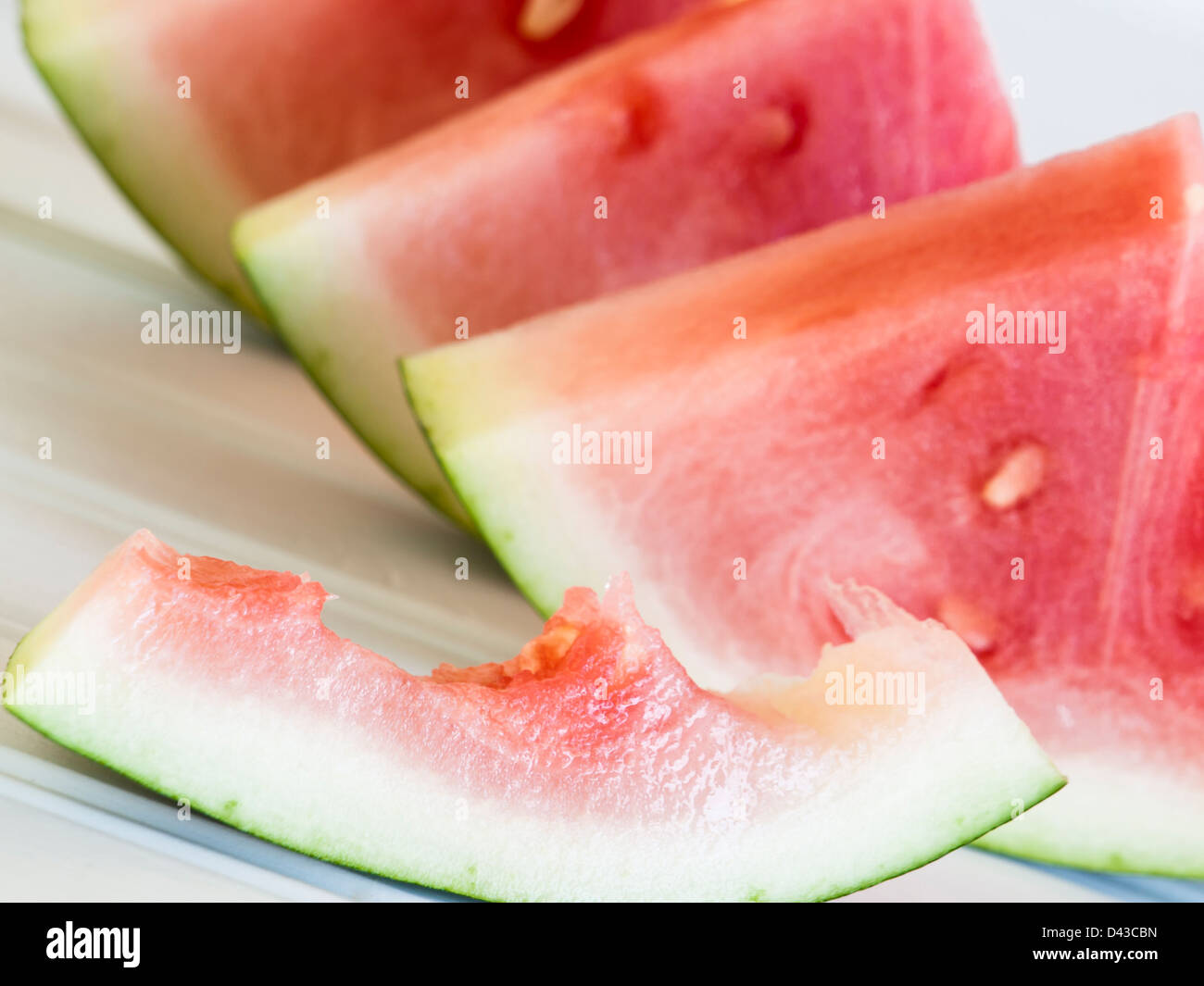 Fresh slices of watermelon on white background Stock Photo - Alamy