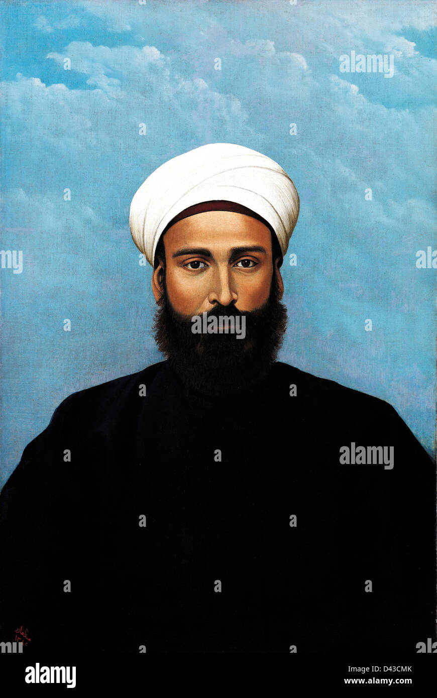 Abdul Qadir al-Rassam, Portrait of Mohamed Darouich al Allousi 1924 Oil on canvas. Mathaf: Arab Museum of Modern Art, Doha,Qatar Stock Photo