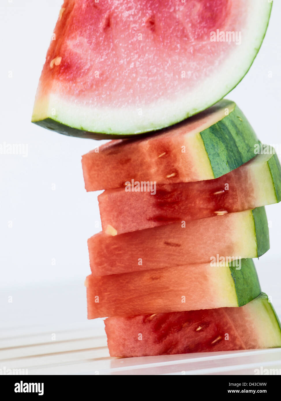 Fresh slices of watermelon on white background Stock Photo - Alamy