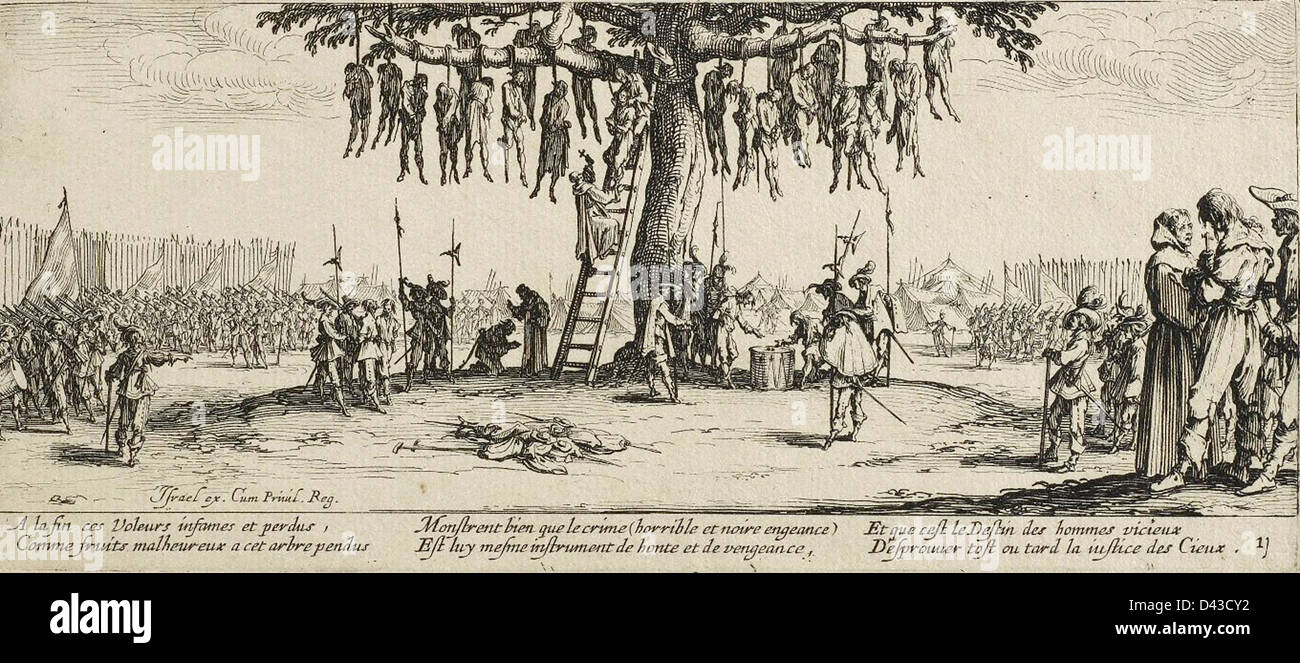 The Hanging by Jacques Callot Stock Photo