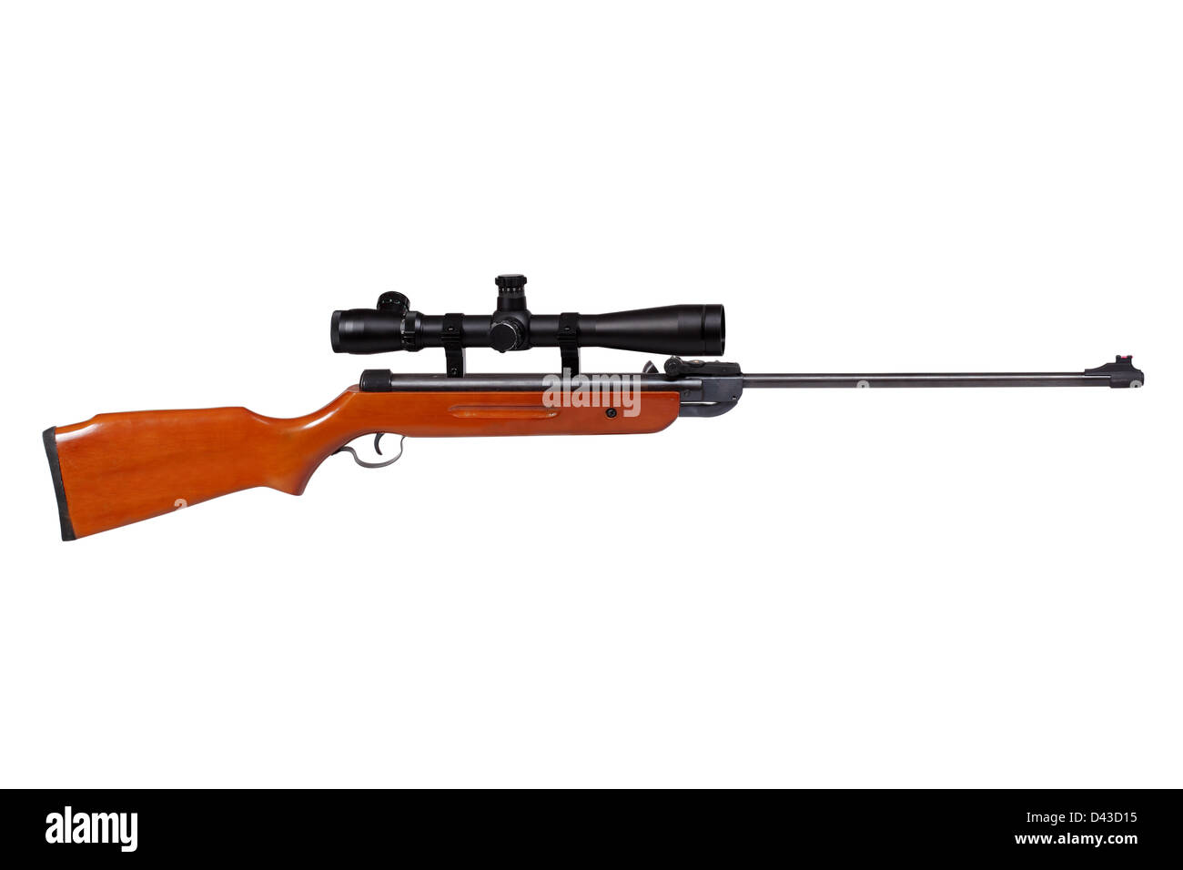 Air rifle with riflescope Stock Photo Alamy