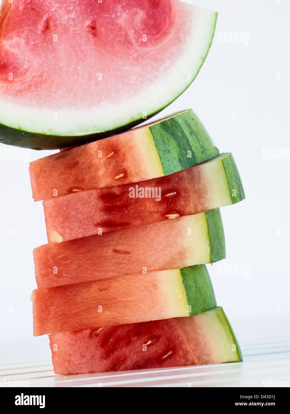 Fresh slices of watermelon on white background Stock Photo - Alamy