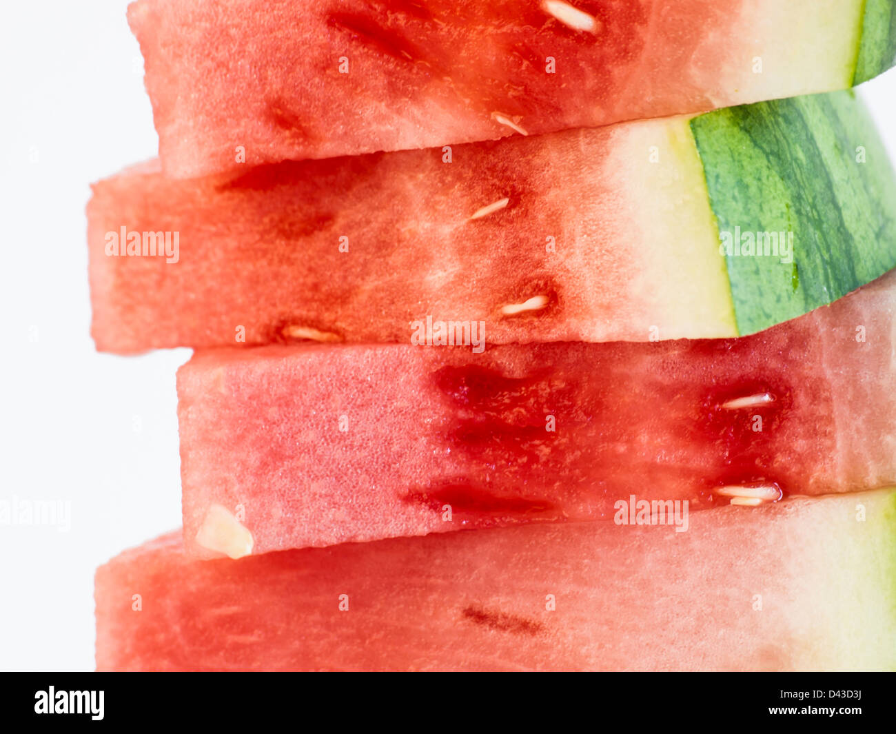 Fresh slices of watermelon on white background Stock Photo - Alamy