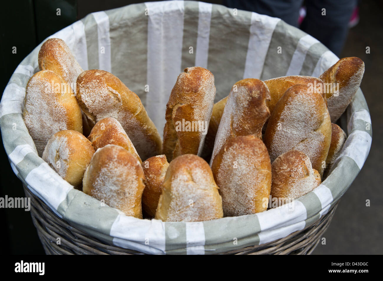 Baguettes in a basket Stock Photo