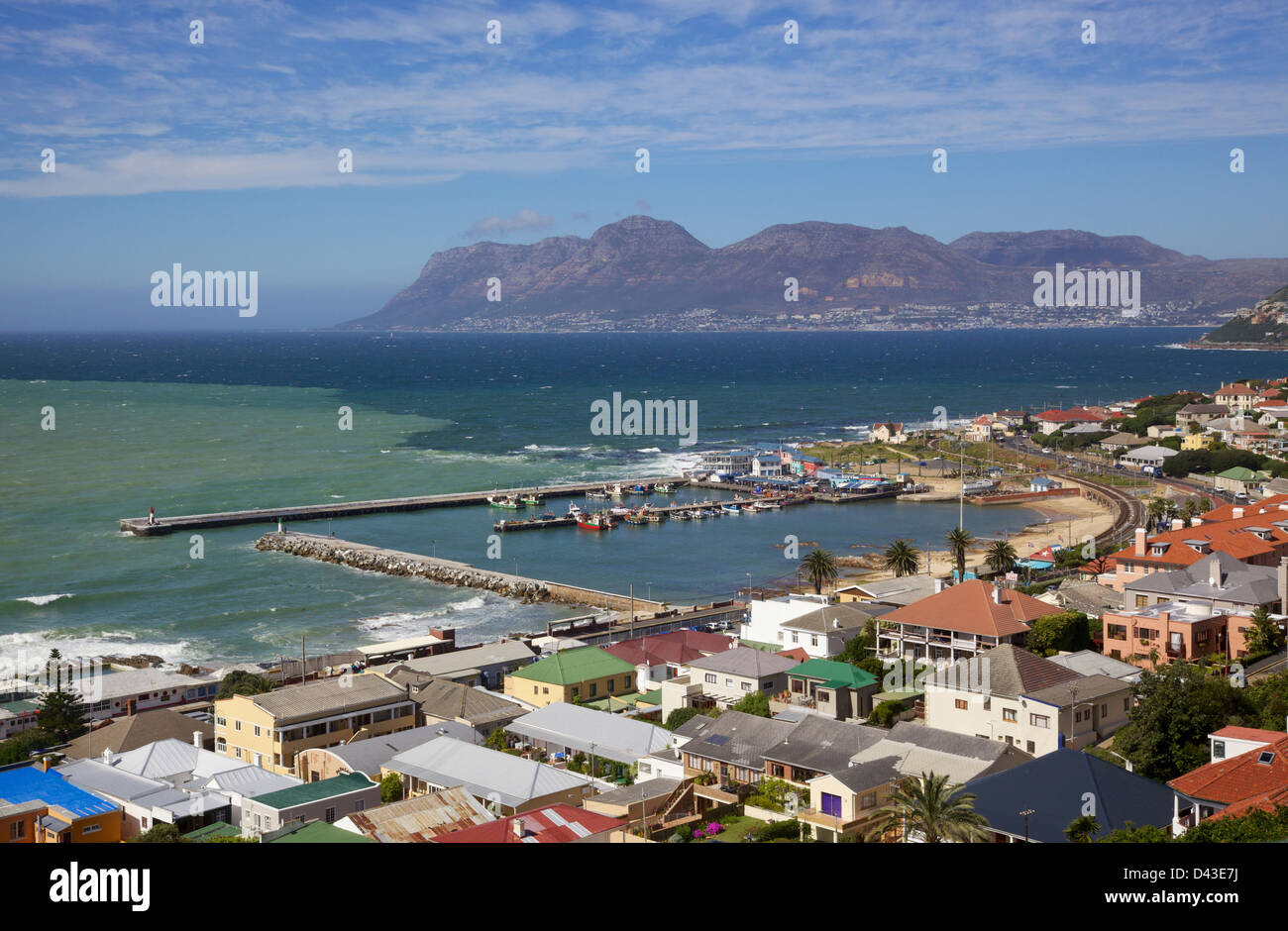 A view of Kalk Bay and its harbour from scenic Boyes Drive, near Cape