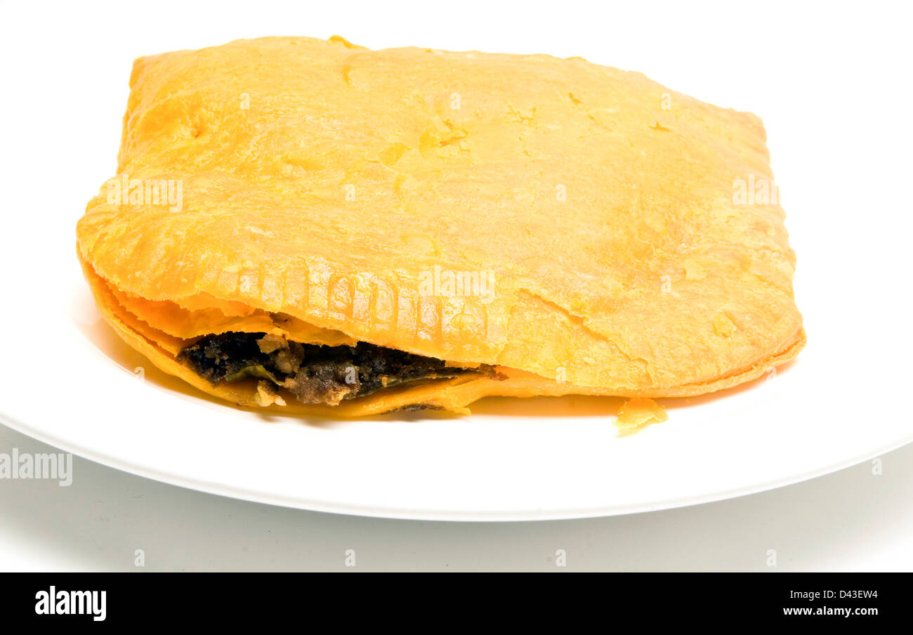 Jamaican style beef patty pattie fried pastry food Stock Photo Alamy