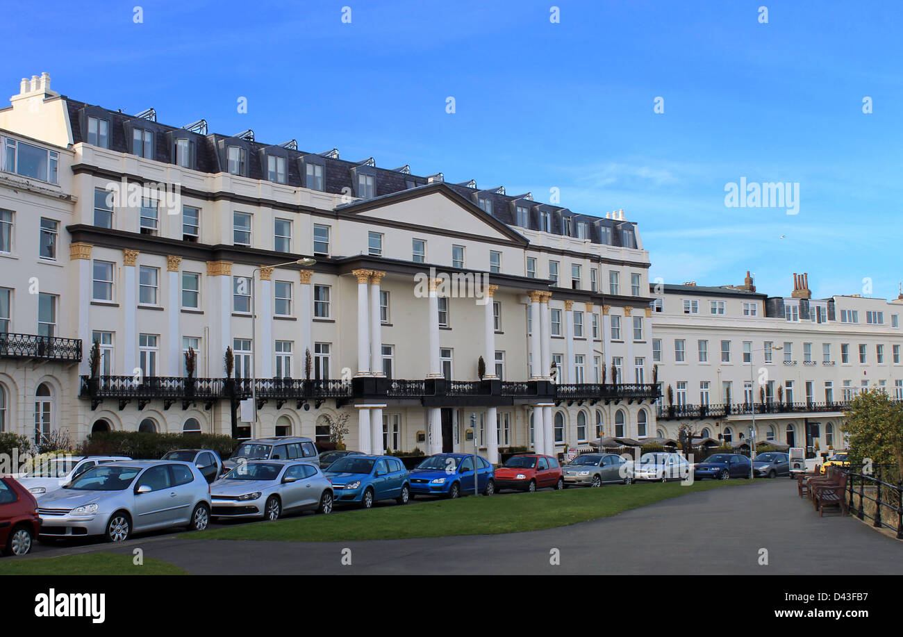 Grand hotel building on Esplanade in Scarborough, England. Stock Photo