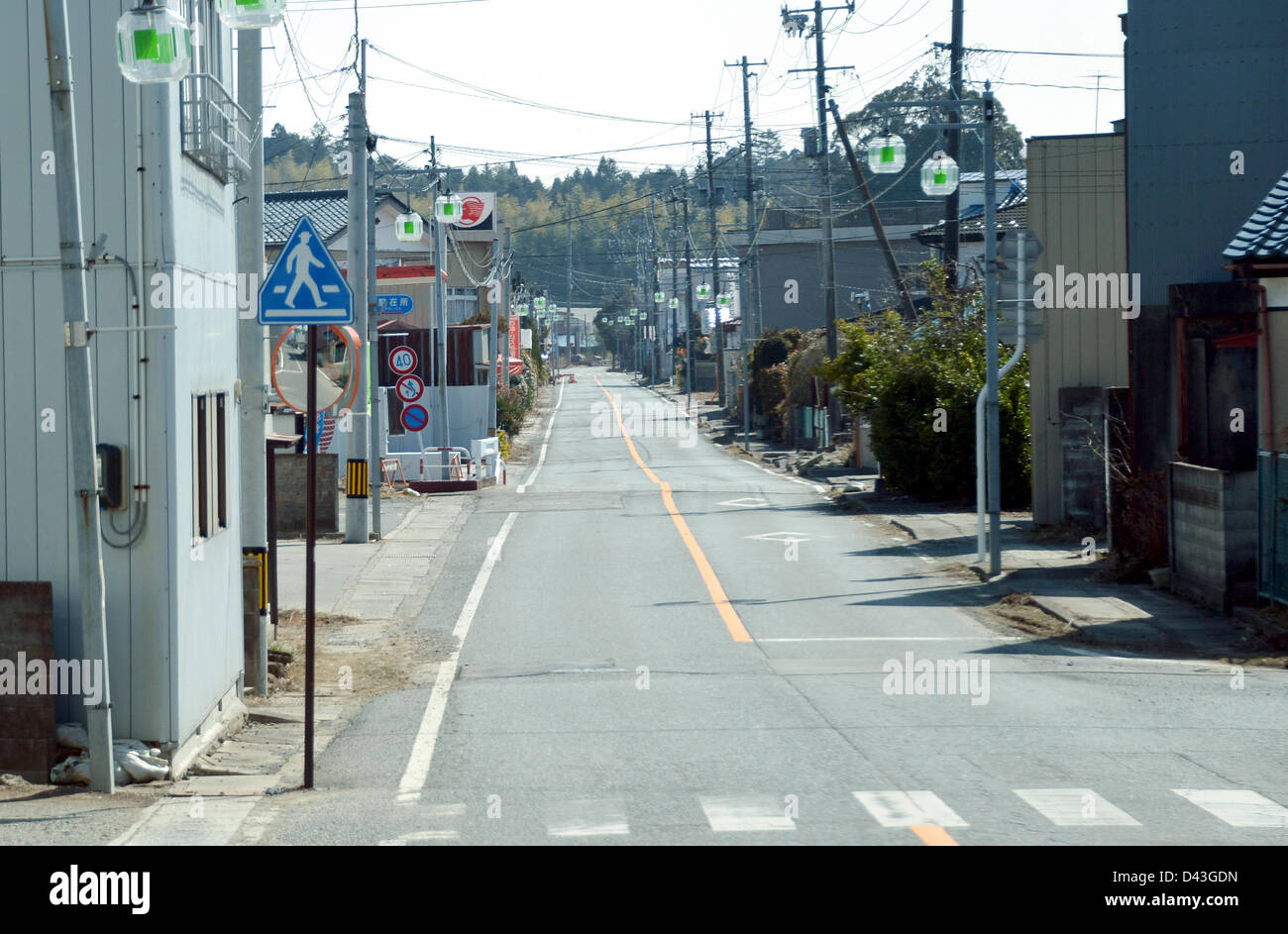 February 28 13 Minami Soma City Japan The Main Street Of Minami Soma A Sleepy Little Country Town Located Some 240 Km Northeast Of Tokyo Is Desolated On February 28 13 Almost Three