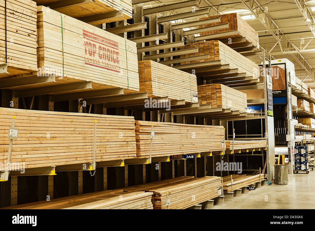 Wood building supplies. Stock Photo