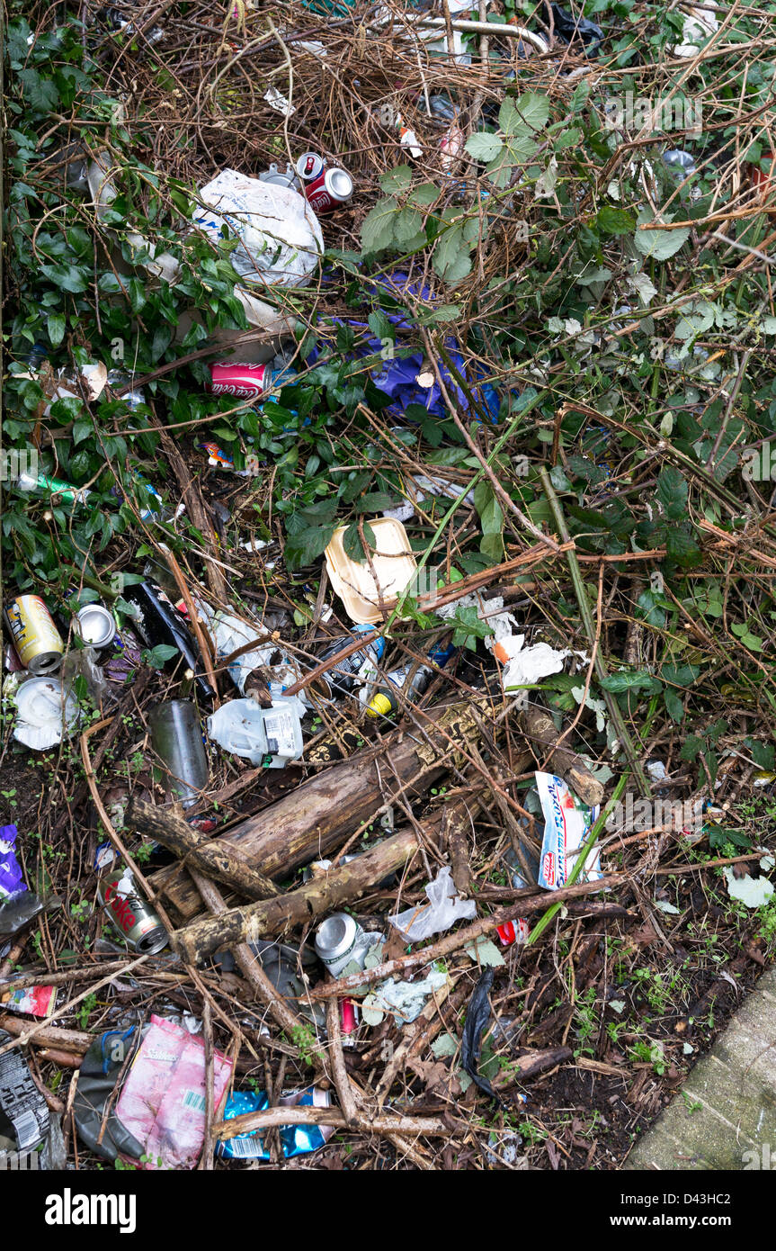 Litter, rubbish and waste discarded Stock Photo