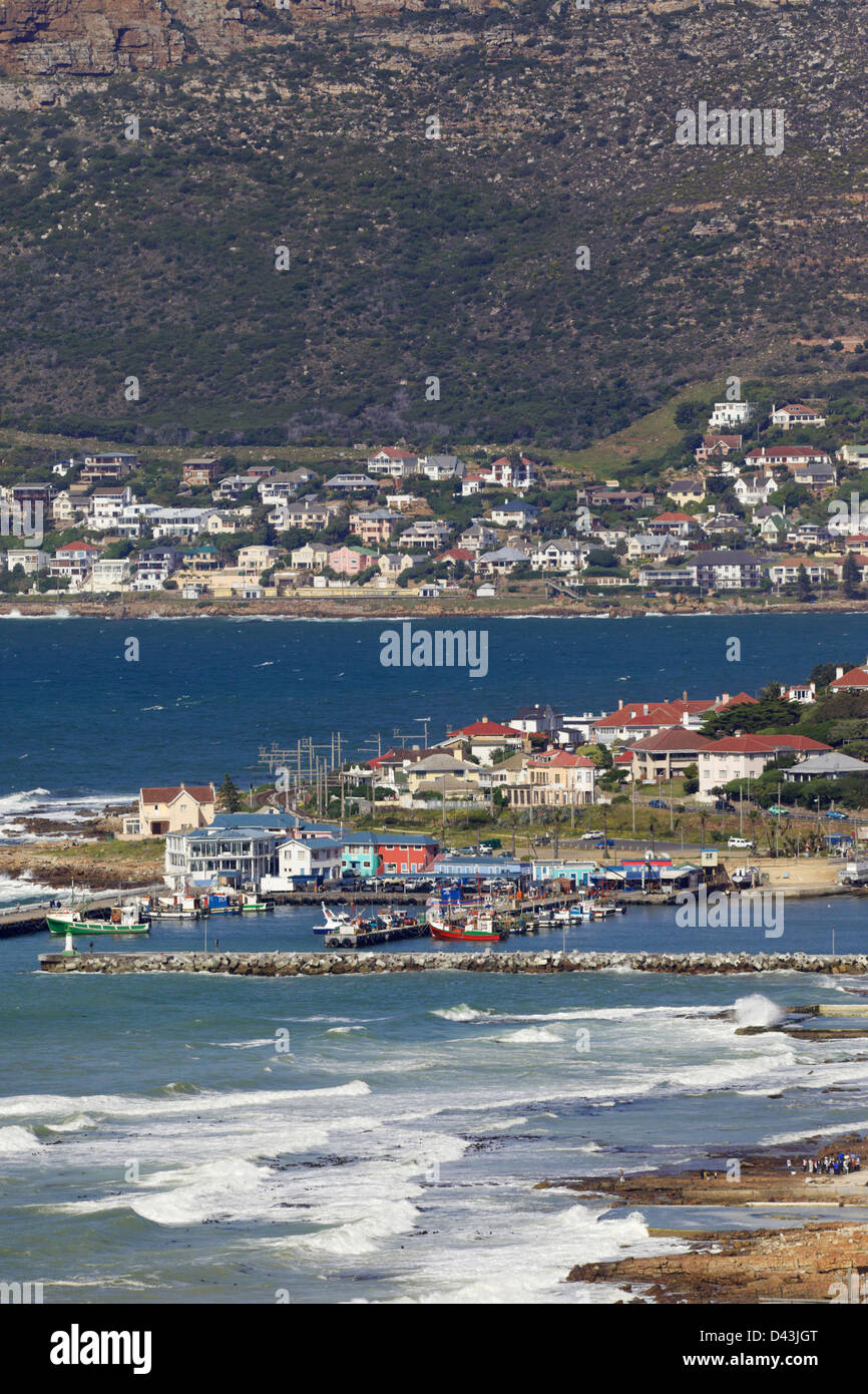 An aerial view of Kalk Bay Harbour, near Cape Town in South Africa. Stock Photo