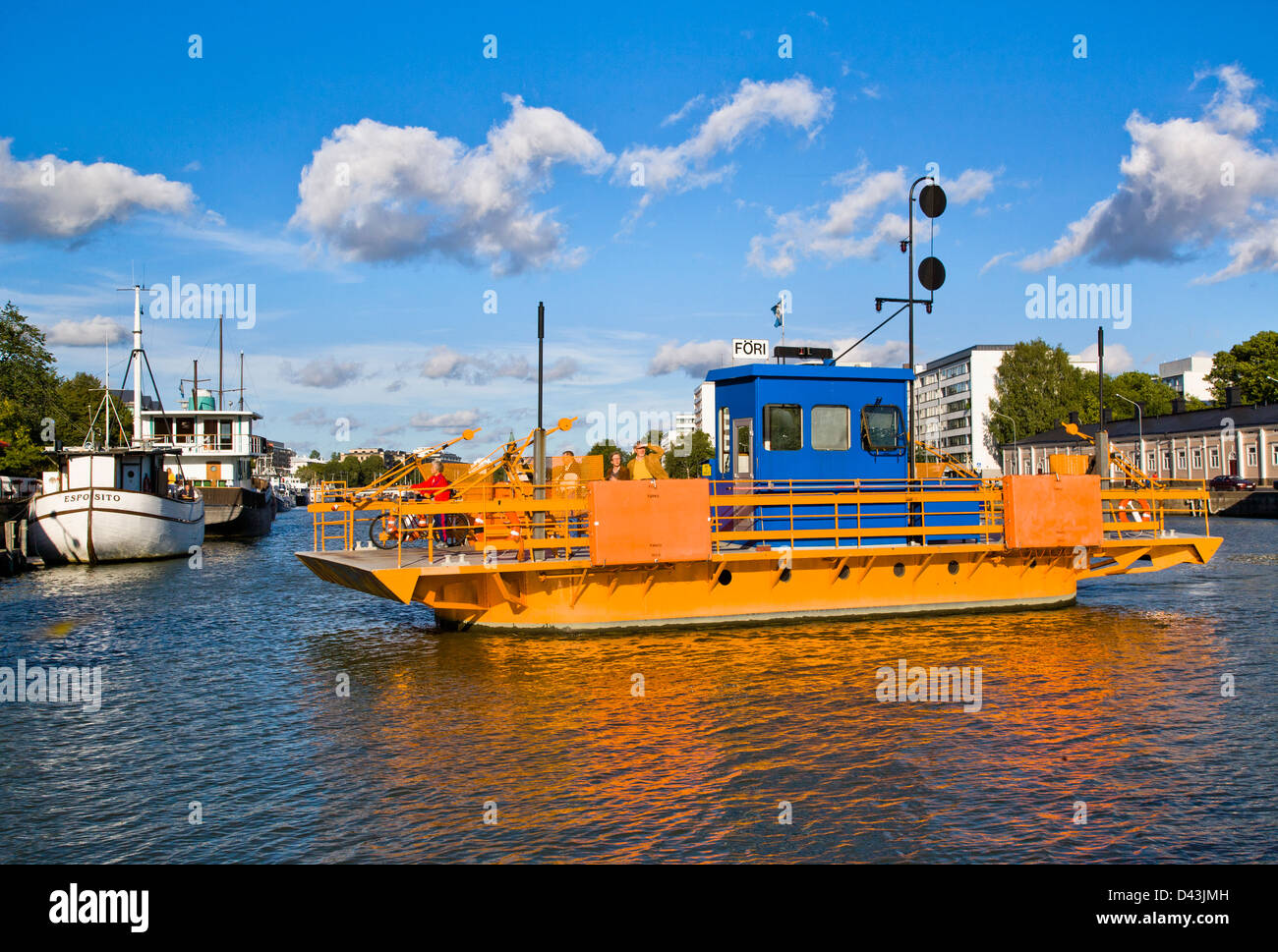 Finland, Turku, Aurajoki River Ferry Stock Photo