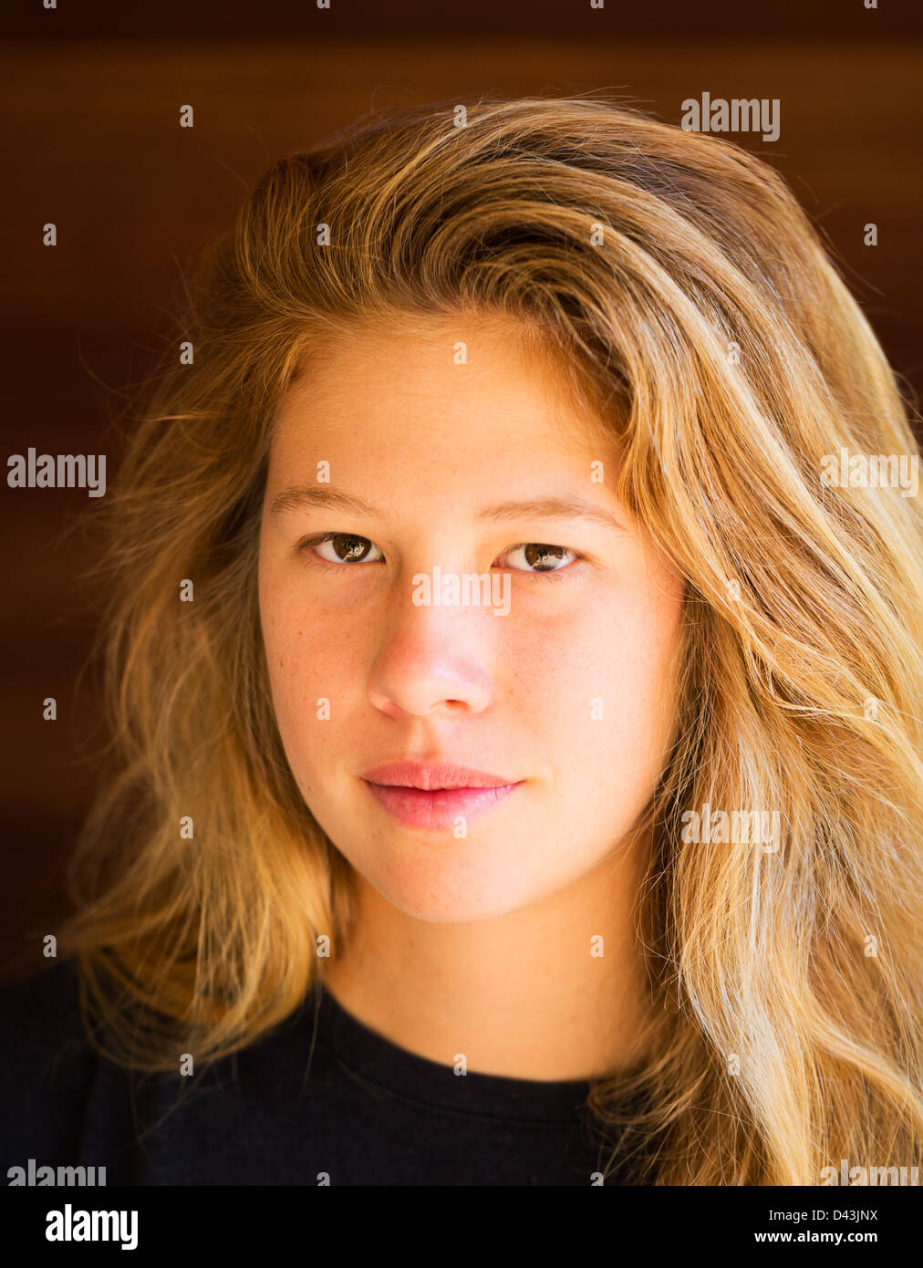 Portrait of Beautiful Young Blond Woman Stock Photo - Alamy