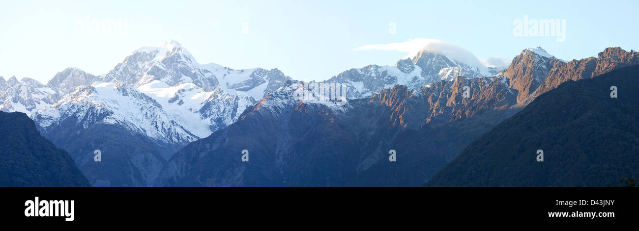 Nice panoramic view in autumn at mount Cook national park Stock Photo