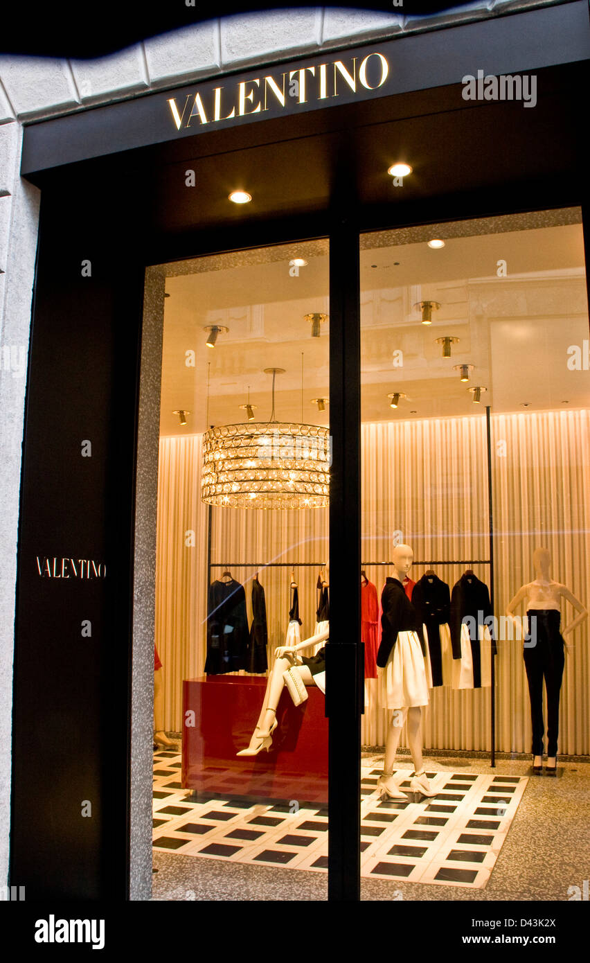 Valentino store in fashionable Via Montenapoleone Milan Lombardy Italy Europe Stock Photo Alamy
