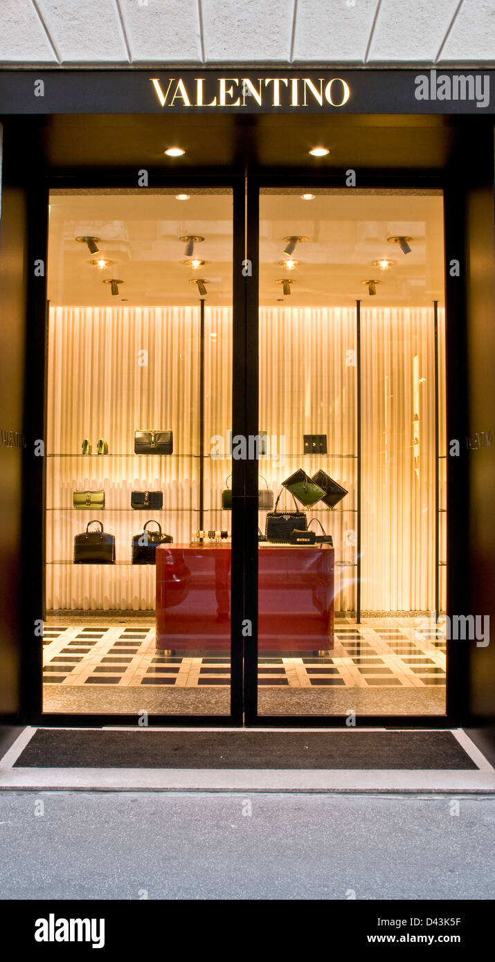 Designer handbags accessories Valentino store Via Montenapoleone Milan  Lombardy Italy Europe Stock Photo - Alamy