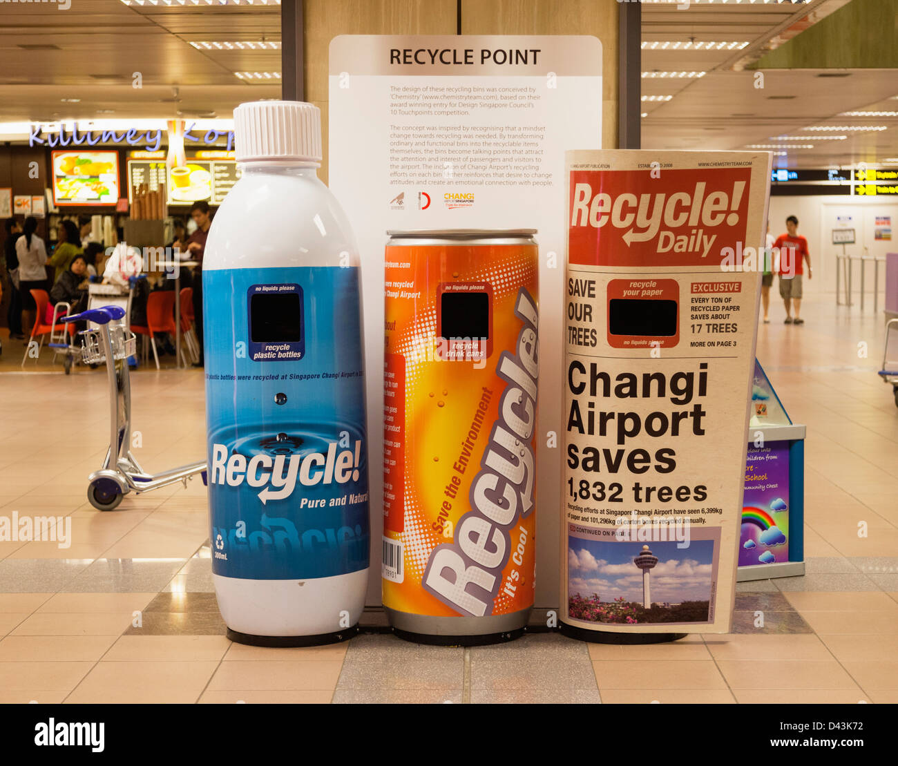 Recycling bins at Singapore Changi International Airport Stock Photo Alamy