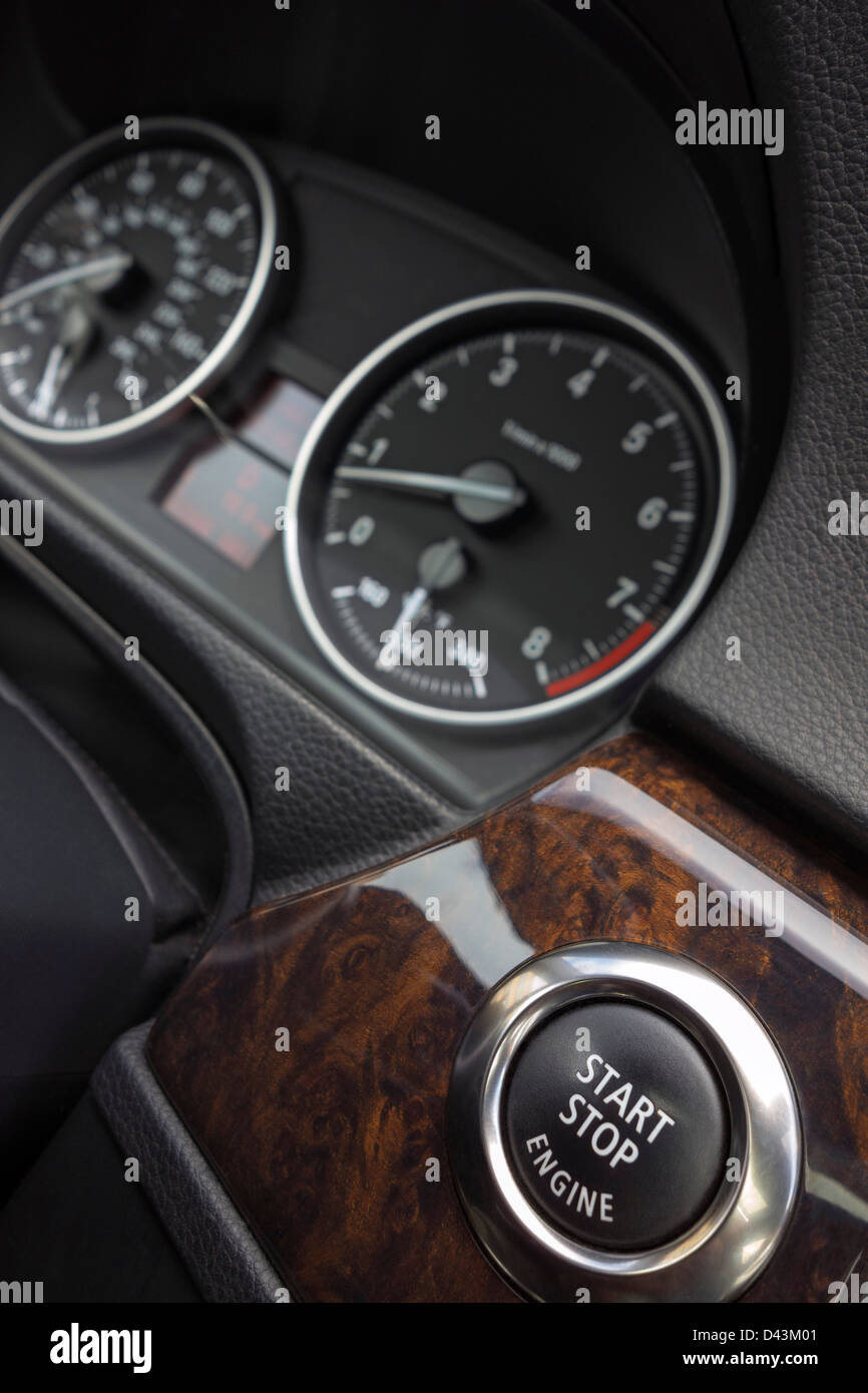 Closeup of Car Dashboard with Start Button Stock Photo Alamy