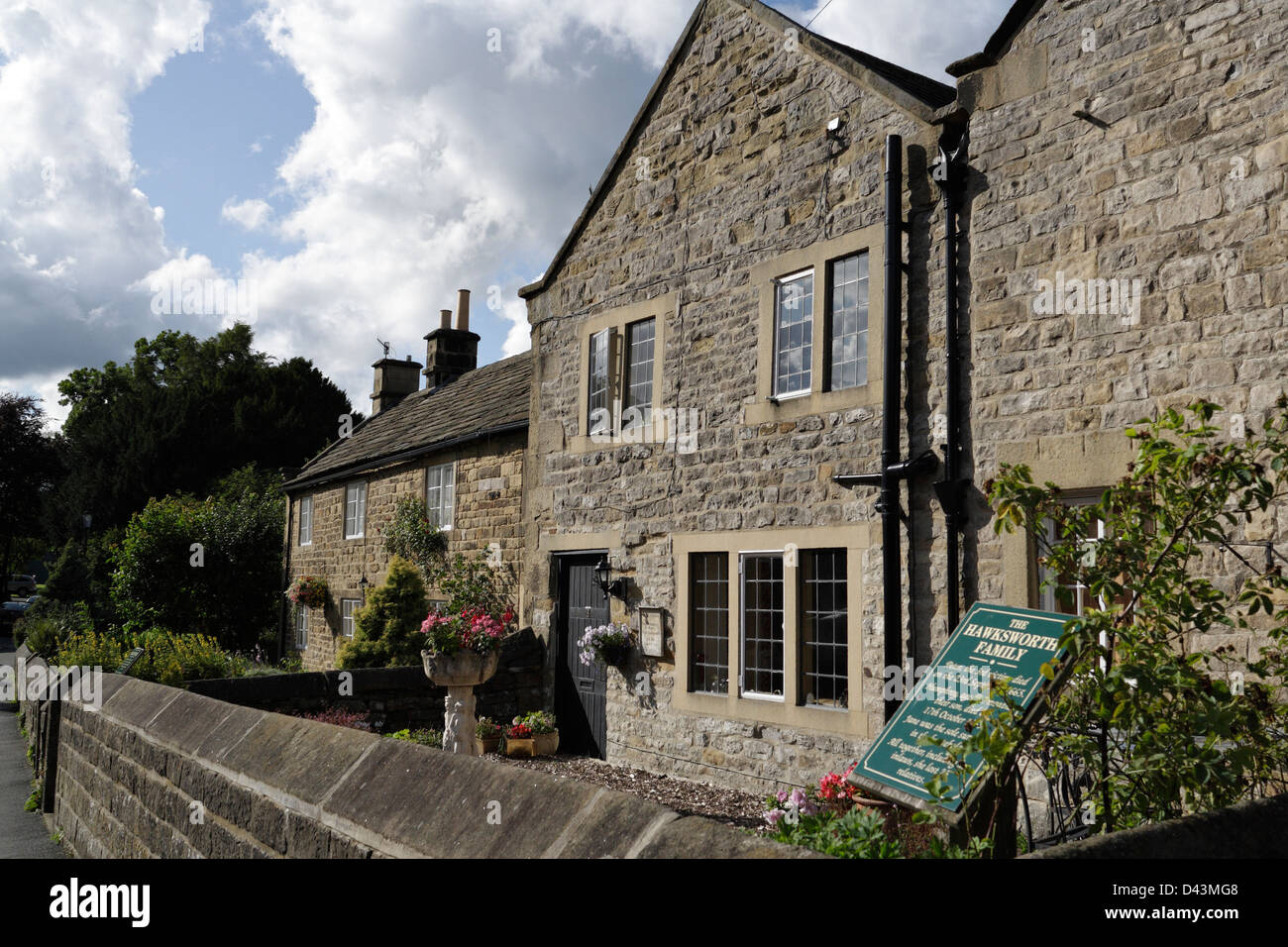 The Plague Cottages in the village of Eyam in Derbyshire Peak District England Stock Photo