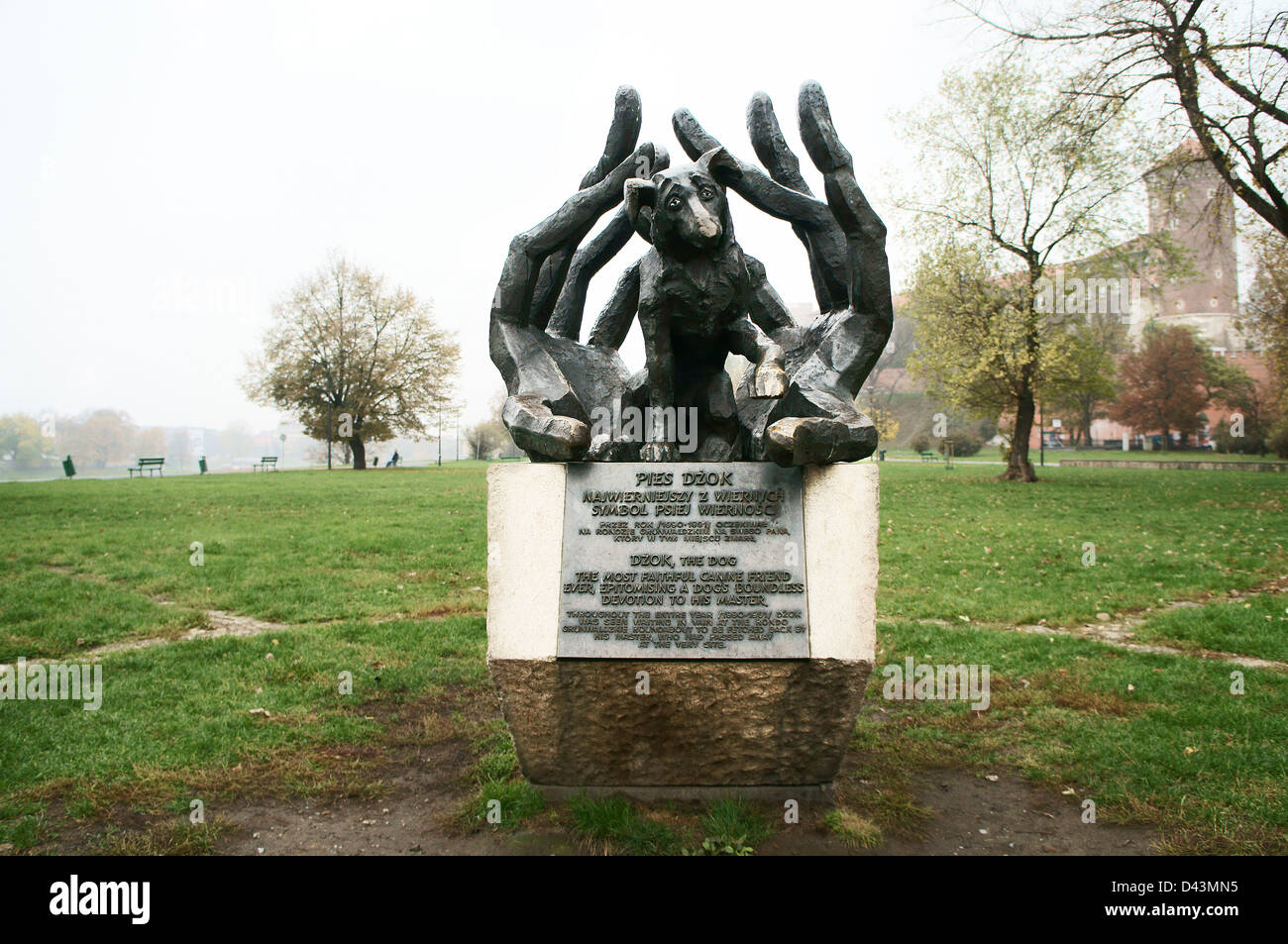 statue DZOK, The Dog by Bronislaw Chromy, PIES DZOK, Krakow, Poland