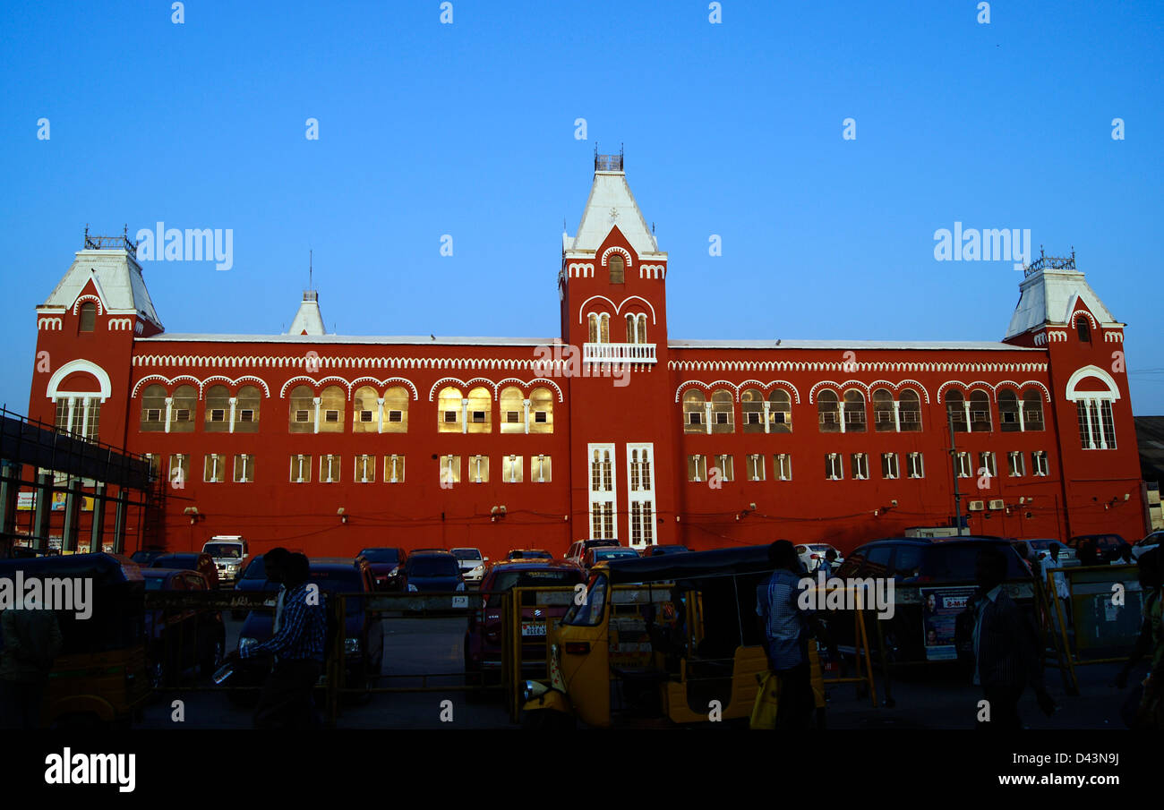 Chennai Central Railway Station Building on Chennai City ( old Madras