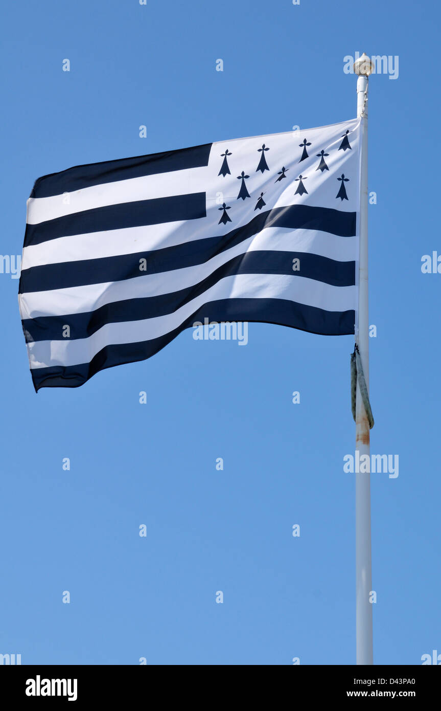 Brittany Flag, Brittany, France Stock Photo