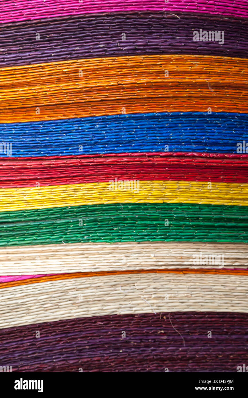 Colourful straw hats in Mexico Stock Photo - Alamy