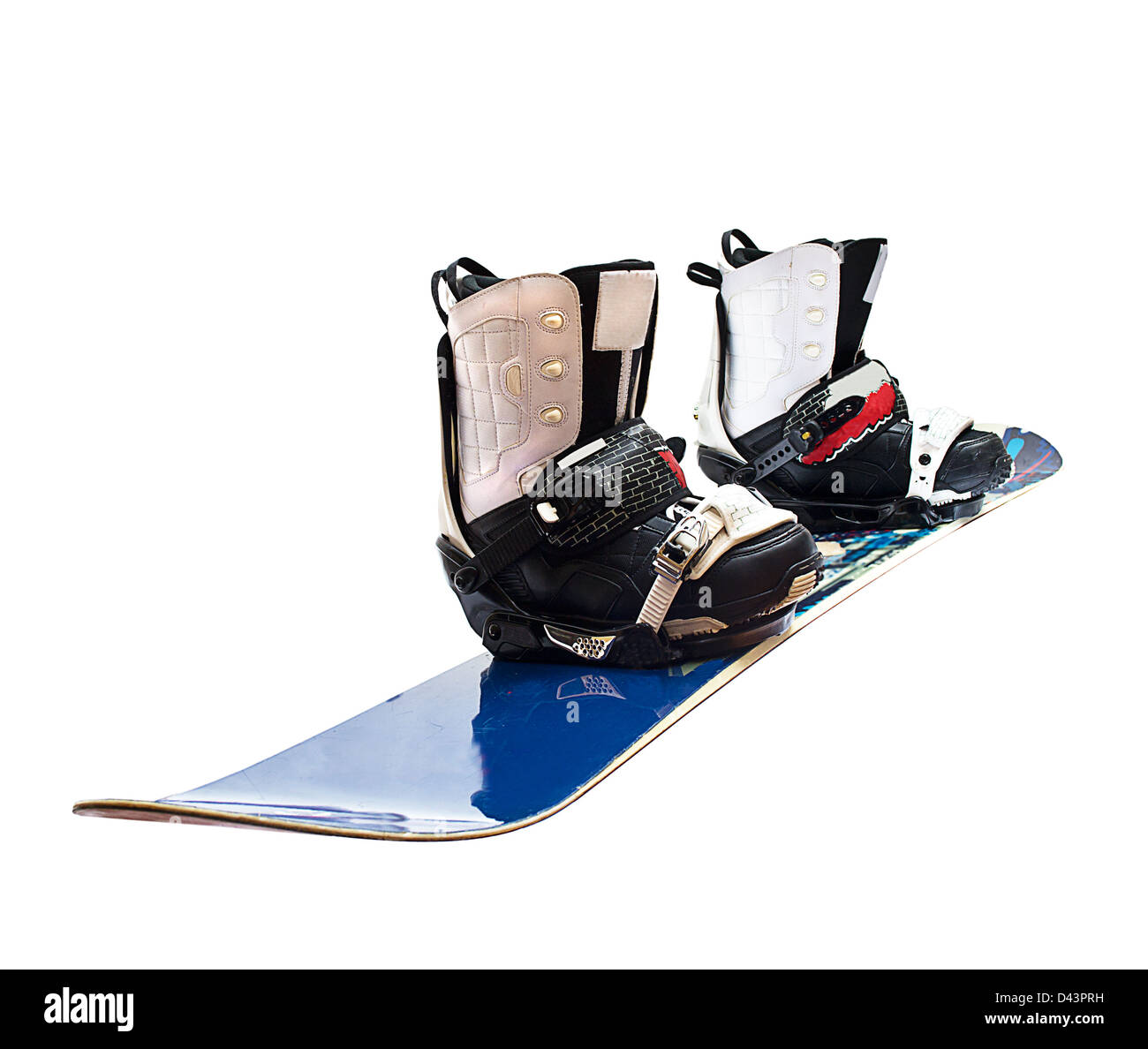 snowboard and boots isolated on white Stock Photo Alamy