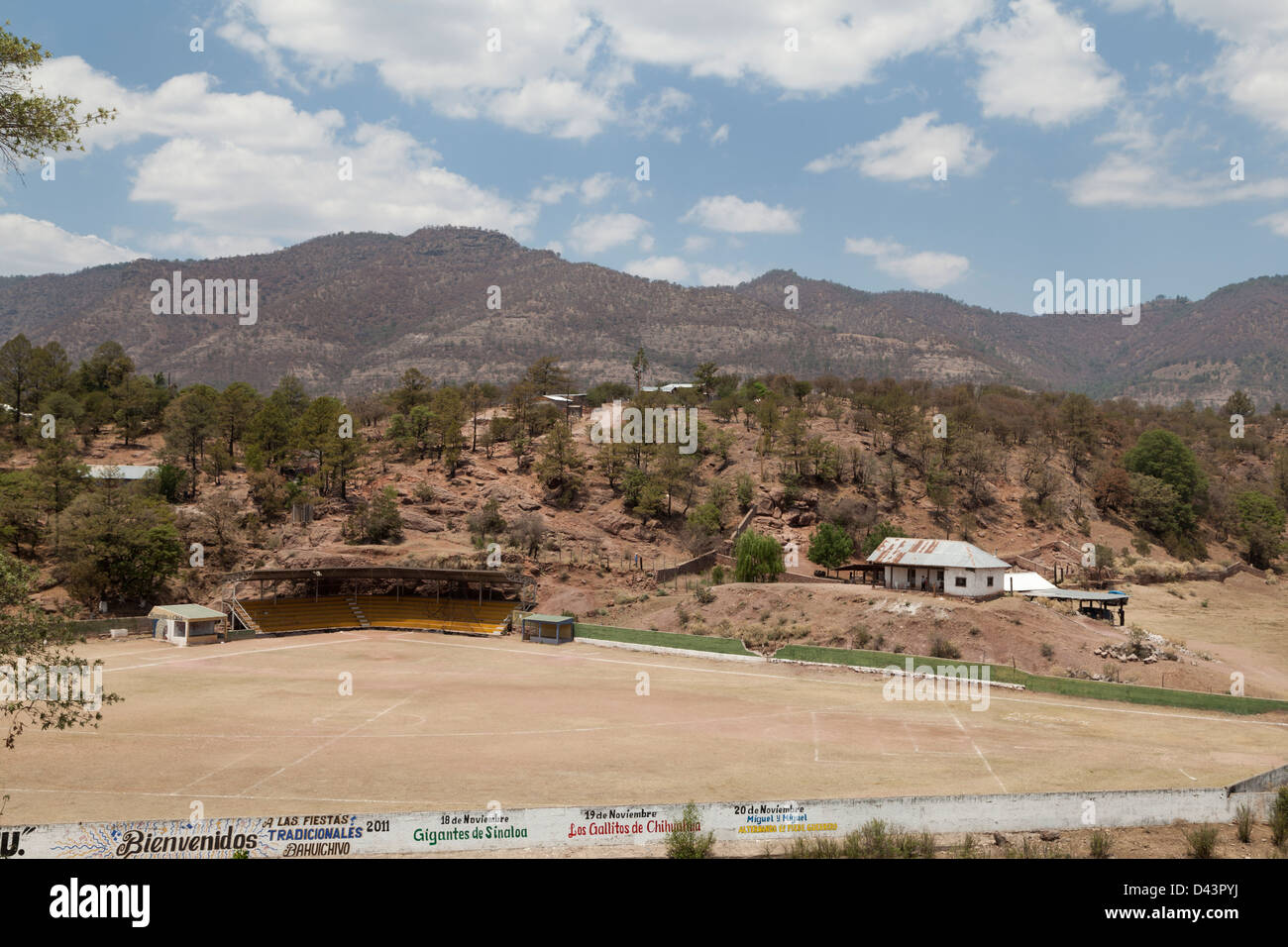 Bahuichivo sports ground in the heart of the Copper Canyon in the state of Chihuahua, Mexico Stock Photo