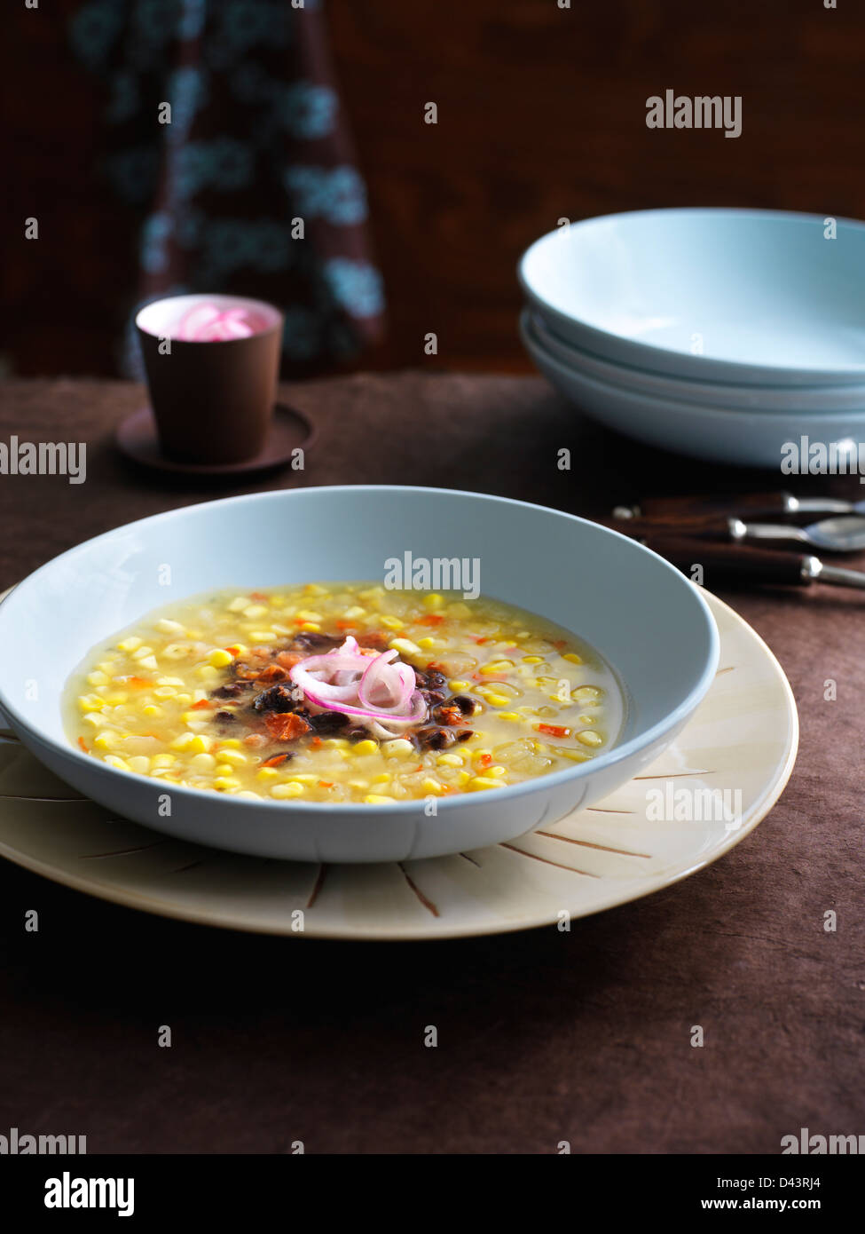 Mexican Corn and Quinoa Soup Stock Photo Alamy