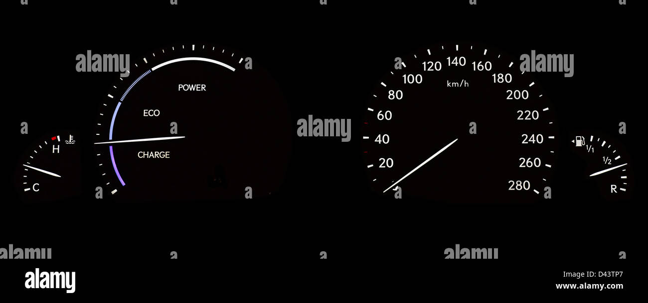 Hybrid Car dashboard Stock Photo Alamy