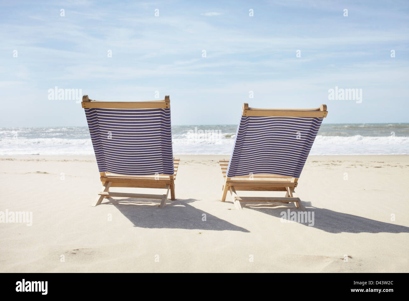 Pair of Beach Chairs, Lacanau, Gironde, Aquitaine, France Stock Photo Alamy