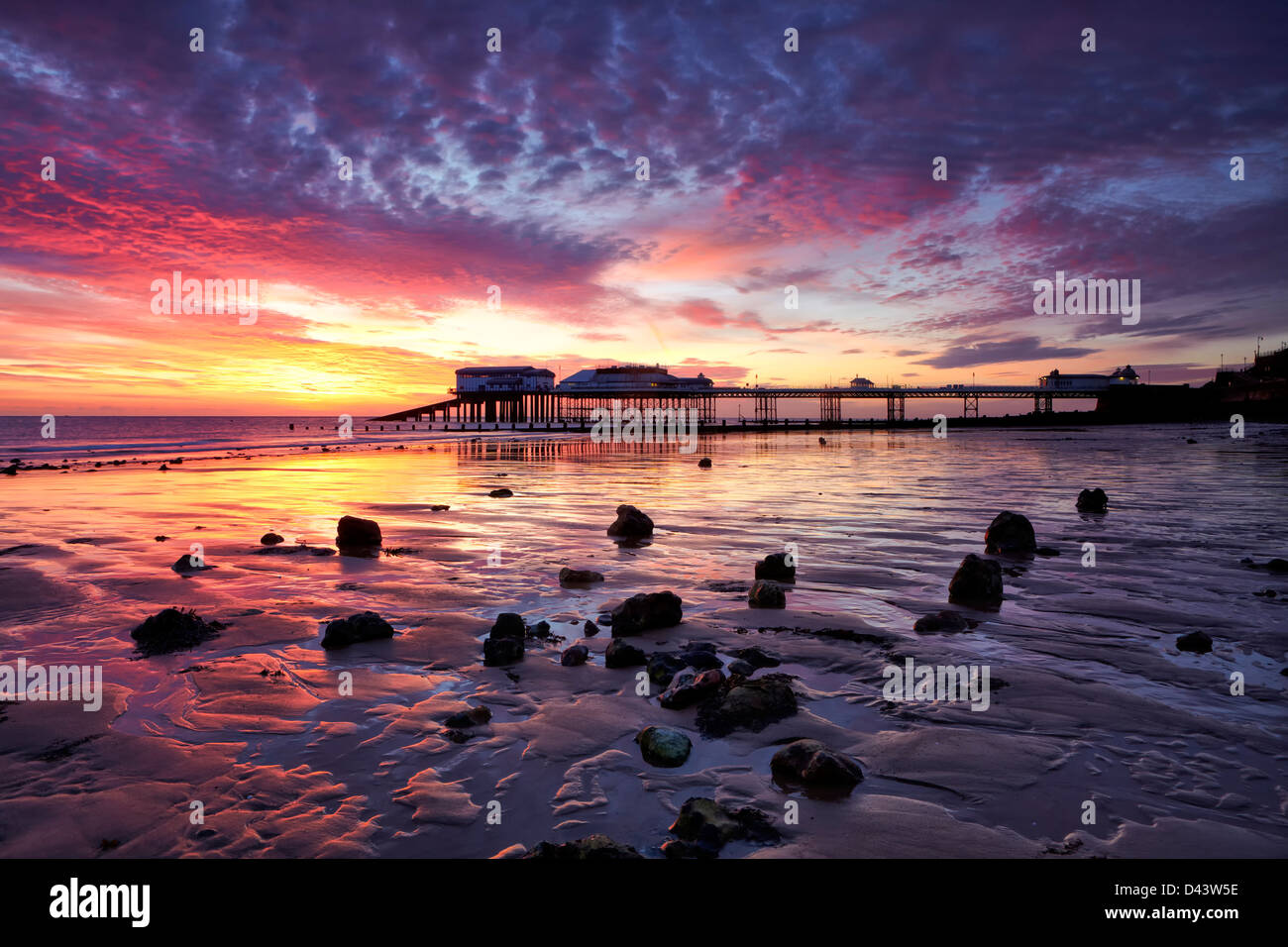 A stunning sunrise at Cromer on the north Norfolk coast Stock Photo