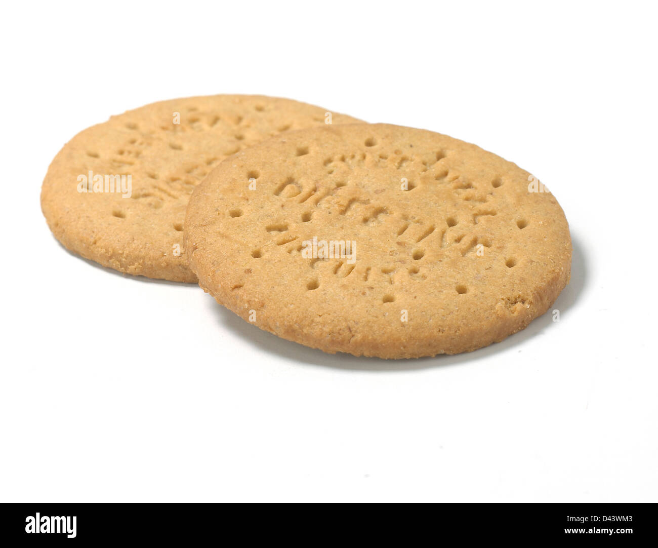 Two digestive biscuit cut out white background Stock Photo Alamy