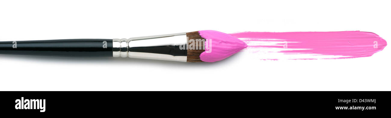 Black and chrome paint brush cut out white background Stock Photo