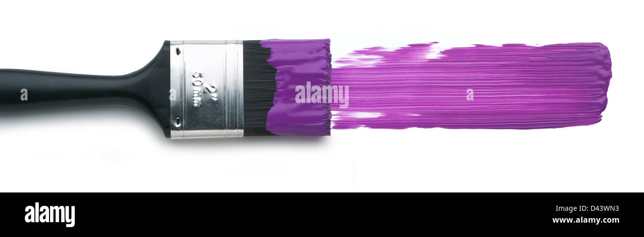 Black and chrome paint brush cut out white background Stock Photo