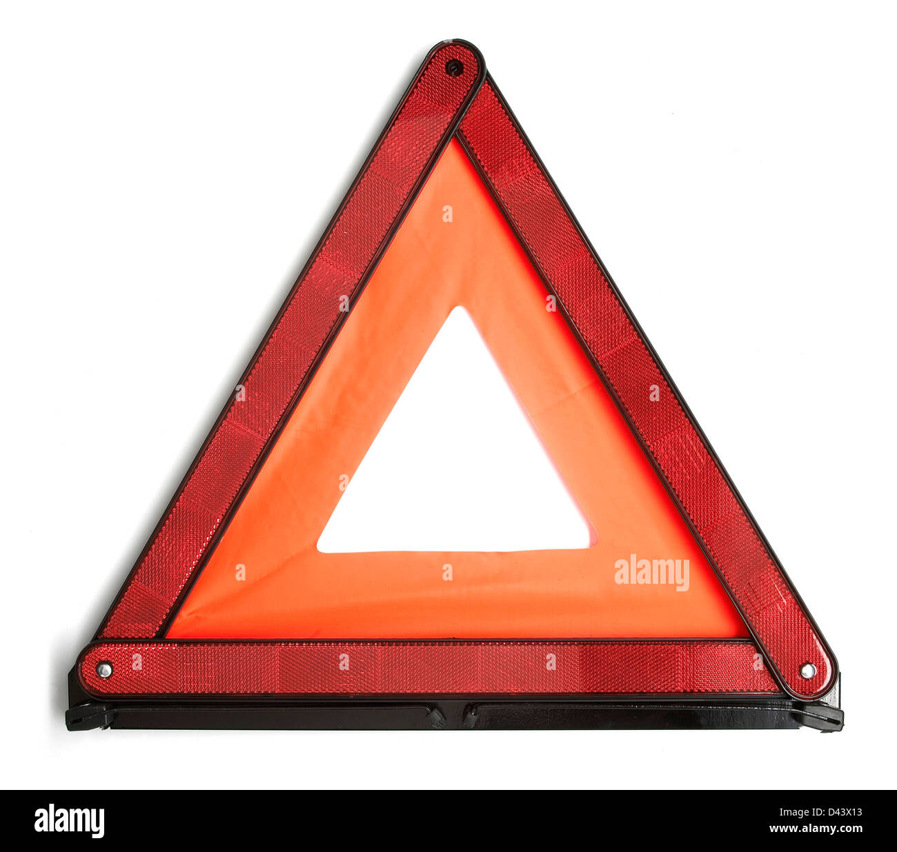 Warning Traffic sign cut out white background Stock Photo