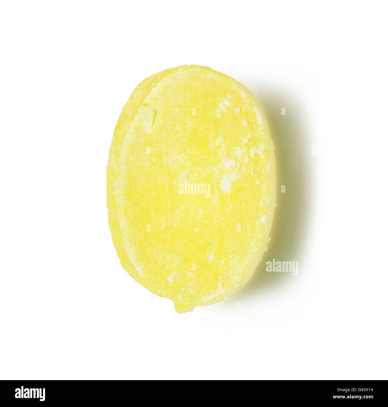 Single sherbet lemon sweet cut out white background Stock Photo