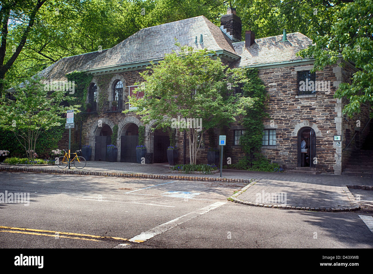 Restaurant near The Cloisters in Fort Tryon Park, New York City. Stock Photo