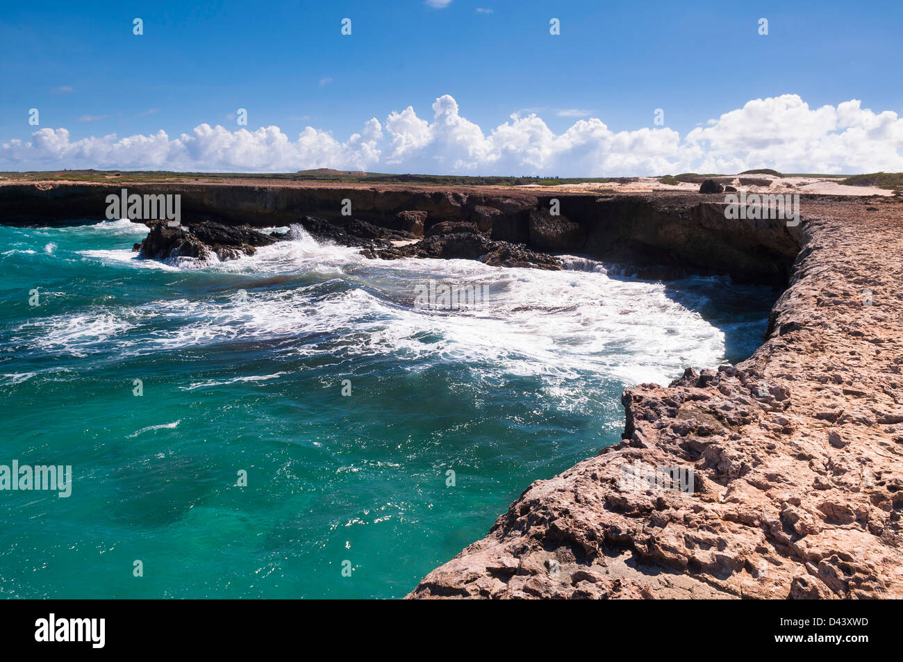 Scenic with Waves hitting Cliff, Arikok National Park, Aruba, Lesser