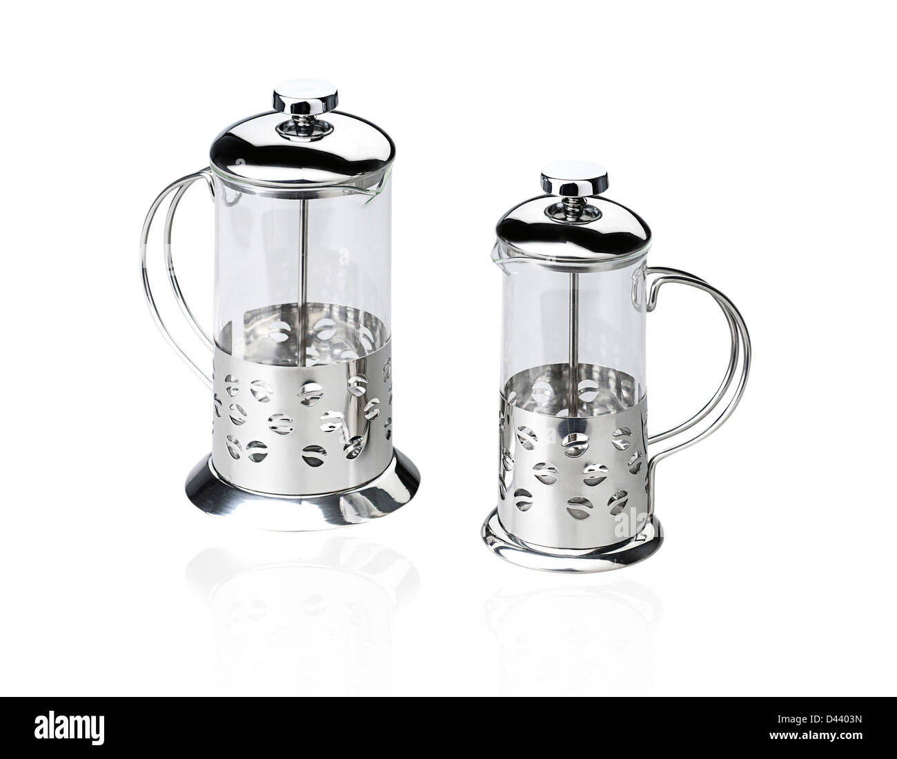 Aluminum tea glass to separate tea and tea-leaf from each other isolated on white Stock Photo